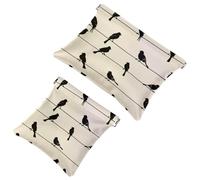 Trousse per cosmetici tascabile, con sagome di uccelli passeri, impermeabile, senza cerniera, chiusura automatica, mini custodia portatile da viaggio per cuffie e gioielli, Multi, 7.1x5.8 inch/4.7x4.5