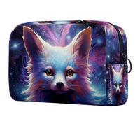 Trousse per il trucco, borsa da viaggio per cosmetici, borsa per il trucco, borsa portatile versatile con cerniera per le donne - Animali del cielo stellato, Multicolore 1, 18.5x7.5x13cm/7.3x3x5.1in,