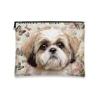 Trousse per il trucco con farfalla, grazioso astuccio per cosmetici vintage con motivo floreale, per donne, organizer portatile in tela con cerniera, scelta perfetta per gli amanti degli animali