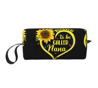 Trousse per il trucco con stampa di girasole "Blessed to be Called Nana", borsa per cosmetici resistente, borsa da viaggio per il trucco, regalo essenziale per donne e uomini, bianco, Taglia unica