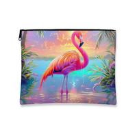 Trousse per il trucco tropicale, con motivo di uccelli tropicali, borsa da viaggio colorata per donne, organizer portatile con cerniera, borsa da toilette per la cura della pelle regalo estiva, Pesca
