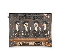 Trousse per trucchi a forma di oca, divertente astuccio per cosmetici da donna, organizer portatile con cerniera, regalo per la stagione di laurea, Grigio, 7x9 Inch, Oca