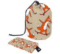 Trousse per trucchi con coulisse, a forma di barile, borsa per cosmetici da viaggio, borsa per il trucco, organizer pieghevole per articoli da toeletta per donne e ragazze, piccola volpe che cavalca,