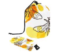 Trousse per trucchi con coulisse, a forma di barile, borsa per cosmetici da viaggio, trousse pieghevole, organizer per articoli da toeletta, tasca portaoggetti per donne e ragazze, api a nido d'ape e