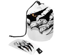 Trousse per trucchi con coulisse, a forma di barile, da viaggio, trousse per trucchi, organizer pieghevole per articoli da toeletta, tasca portaoggetti per donne e ragazze, graffi di artigli di tigre,