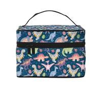 Trousse per trucchi con dinosauri (Q), graziose borse per cosmetici da donna, borsa da toilette, grande borsa organizer da viaggio per il trucco