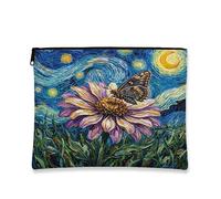 Trousse per trucchi con falene, borsa da viaggio per donne e ragazze, borsa da viaggio per donne e ragazze, organizer portatile in tela con cerniera, 17,8 x 22,9