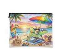 Trousse per trucchi con falene verdi, divertente borsa da viaggio per donne e ragazze, borsa da viaggio per donne e ragazze, organizer portatile in tela con cerniera, 17,8 x 22,9