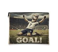 Trousse per trucchi con lama e alpaca da calcio, stile retrò, divertente, da viaggio, per donne e ragazze, piccola borsa portatile in tela con cerniera, 17,8 x 22,9 cm