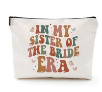 Trousse per trucchi con scritta in inglese "In My Sister Of The Bride", idea regalo per sorella della sposa, borsa per trucco da matrimonio per damigella d'onore, In Mia Sorella Dell'era Sposa