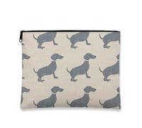 Trousse per trucchi con stampa di cani, borsa da viaggio per cosmetici da donna, borsa da viaggio portatile piccola in tela con cerniera, borsa da toilette regalo per amanti degli animali, Beige, 7x9