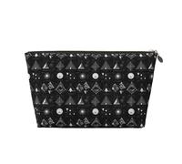 Trousse per trucchi con stampa di forme matematiche, borsa da toilette da viaggio per donne, graziosa custodia per trucco in pelle