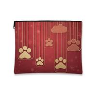 Trousse per trucchi con stampa di zampe, borsa da viaggio per cosmetici, con motivo animale, piccola borsa portatile in tela con cerniera, borsa da toeletta per la cura della pelle delle vacanze