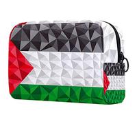 Trousse per trucchi con toro di ricarica in una corrida sulla bandiera spagnola, organizer da viaggio con cerniera, piccola custodia per cosmetici per adolescenti, ragazze e donne, Multicolore 05,