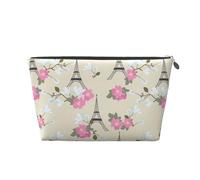 Trousse per trucchi con torri Eiffel, trousse da viaggio per articoli da toeletta da donna, borsa per il trucco in pelle, organizer per trucchi, graziosa borsa per il trucco, Argento, Taglia unica