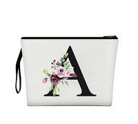 Trousse per trucchi da donna, A-Z, con 26 lettere, personalizzata, regalo di compleanno per donne, mamme, regali per la migliore amica, borsa per cosmetici per sposa e damigella d'onore, A, Astuccio