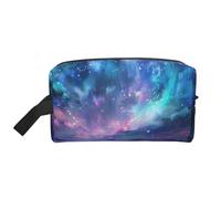 Trousse per trucchi da donna, con stampa di farfalle, da viaggio, organizer per articoli da toeletta, grande capacità, con manico, Luci del nord, Taglia unica, Astuccio per trucchi