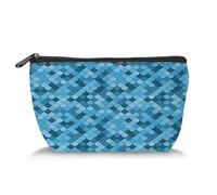 Trousse per trucchi da donna, motivo margherite bianche con sfondo blu, grande capacità, organizer per accessori da viaggio, blu e bianco, Blu cielo_10, Taglia unica, Beauty Case