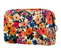 Trousse per trucchi da donna, teschio con cappello messicano, cactus selvaggio West e cuore, astuccio da viaggio con cerniera, organizer portatile per articoli da toeletta per ragazze adolescenti