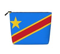 Trousse per trucchi in canapa con bandiera del Congo, borsa organizer impermeabile per cosmetici da viaggio e per riporre tutti i giorni