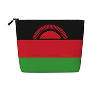 Trousse per trucchi in canapa con bandiera del Malawi, impermeabile, organizer per cosmetici per articoli da toeletta da viaggio e per riporre tutti i giorni
