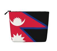 Trousse per trucchi in canapa con bandiera del Nepal, borsa organizer impermeabile per cosmetici da viaggio e per riporre tutti i giorni