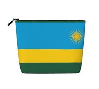 Trousse per trucchi in canapa con bandiera del Ruanda, impermeabile, organizer per cosmetici per articoli da toeletta da viaggio e per riporre tutti i giorni