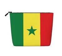 Trousse per trucchi in canapa con bandiera del Senegal, borsa organizer impermeabile per articoli da toeletta da viaggio e per riporre tutti i giorni
