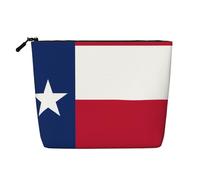 Trousse per trucchi in canapa con bandiera del Texas, impermeabile, organizer per cosmetici per articoli da toeletta da viaggio e per riporre tutti i giorni