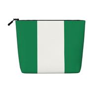 Trousse per trucchi in canapa con bandiera della Nigeria, impermeabile, organizer per cosmetici per articoli da toeletta da viaggio e per riporre tutti i giorni