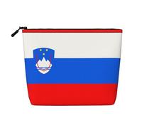 Trousse per trucchi in canapa con bandiera della Slovenia, impermeabile, organizer per cosmetici per articoli da toeletta da viaggio e per riporre tutti i giorni