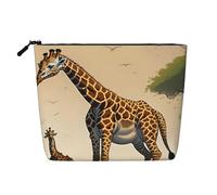 Trousse per trucchi in canapa con giraffa per mamma e bambino, impermeabile, organizer per cosmetici per articoli da toeletta da viaggio e per riporre tutti i giorni