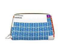 Trousse per trucchi in pelle minimalista ed elegante, portatile, con stampa di paesaggi oceanici, per ragazze e donne, di piccole dimensioni, Tavola periodica chimica, Taglia unica