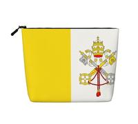 Trousse per trucchi in stile canapa con bandiera del Vaticano, borsa organizer impermeabile per articoli da toeletta da viaggio e conservazione quotidiana