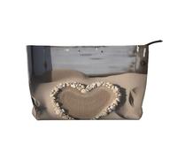 Trousse per trucchi in velluto a coste da donna, morbida, con cerniera, organizer da viaggio per articoli da toeletta per uso quotidiano (Giornata delle forze armate americane), Porta Cuore Sabbia