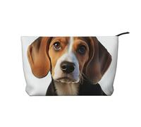 Trousse per trucchi in velluto a coste da donna, morbida, con cerniera, organizer da viaggio per articoli da toeletta per uso quotidiano (farfalle albero), Simpatico cane beagle, Taglia unica