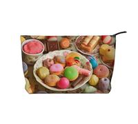 Trousse per trucchi in velluto a coste da donna, morbida, con cerniera, organizer da viaggio per articoli da toeletta per uso quotidiano (The Book), Dolci e Dolci, Taglia unica