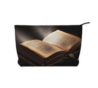 Trousse per trucchi in velluto a coste da donna, morbida, con cerniera, organizer da viaggio per articoli da toeletta per uso quotidiano (The Book), Il Libro, Taglia unica