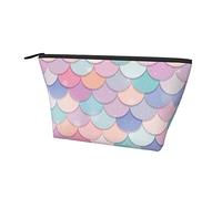 Trousse per trucchi per donne ragazze, trousse rosa squame di pesce sirena magica piccola custodia da viaggio custodie per trucchi per borsetta custodie da viaggio impermeabili organizzatore custodi