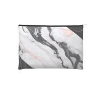 Trousse per trucchi, piccole borse per cosmetici, borsa organizer da viaggio, borsa da toeletta, riutilizzabile, impermeabile, portatile, con cerniera, motivo api dei cartoni animati, Marmo bianco e