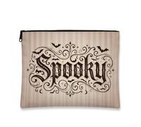 Trousse per trucchi spettrale gotica tipografica con pipistrello, per Halloween, 17,8 x 22,9