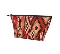 Trousse per trucco cosmetico da donna Borsa per matite marrone per monete dei nativi americani aztechi del sud-ovest, custodia da viaggio per articoli da toeletta Custodia impermeabile per il traspo