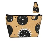 Trousse per trucco cosmetico da donna Trippy Sun Abstract Moon Coin Pencil Bag, custodia da toilette da viaggio custodia impermeabile per il trasporto con cerniera liscia