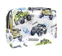 Trousse per trucco da donna e ragazza, con divertente mostro alieno in stile cartone animato, capiente, con cerniera, Multicolore 08, 18.5x7.5x13cm/7.3x3x5.1in, Beauty Case