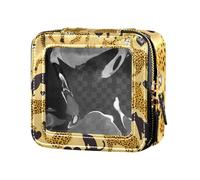 Trousse per trucco trasparente a forma di cuore con ghepardo a forma di cuore per San Valentino borsa da toilette con cerniera per le donne