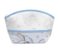 Trousse portaoggetti da ricamare a punto croce, Busta portaoggetti per neonato, Pochette toilette con tela aida per prodotti igiene del neonato (Disegno 47 colore 07)