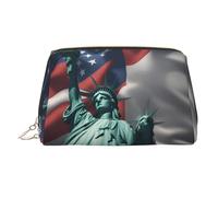 Trousse portatile con stampa della Statua della Libertà, spaziosa trousse per articoli da toeletta progettata per pennelli e articoli da toeletta, Oro, One Size
