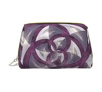 Trousse portatile in pelle minimalista ed elegante, con ombrelli della tristezza e tempesta, borsa per cosmetici per ragazze e donne, di piccole dimensioni, Sfera Fioritura Rosa Fiore, Taglia unica