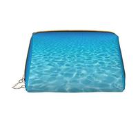 Trousse portatile in pelle minimalista ed elegante, con ombrelli della tristezza e tempesta, borsa per cosmetici per ragazze e donne, di piccole dimensioni, Tranquil paesaggio subacqueo, Taglia unica
