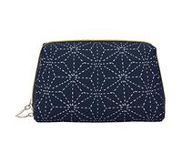 Trousse portatile in pelle minimalista ed elegante, con ombrelli della tristezza e tempesta, borsa per cosmetici per ragazze e donne, di piccole dimensioni, Linee tratteggiate forme geometriche su